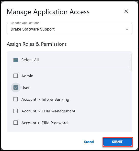 Manage Application access Manage Application access